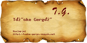 Tüske Gergő névjegykártya